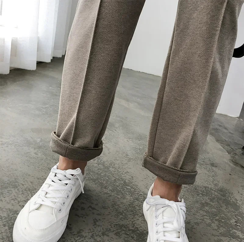 Wool Ankle Length Pencil Pants