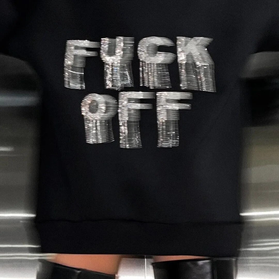 Rhinestones F-Off Hoodie