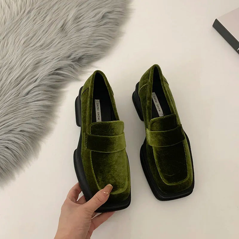 Black Velvet Loafers