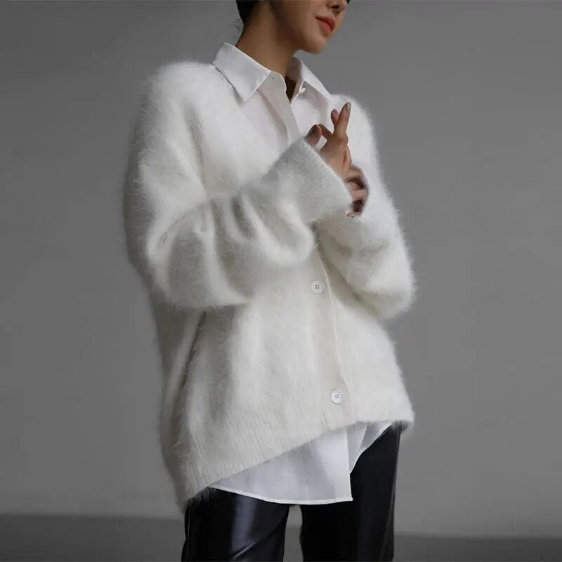 White Mohair Cardigan