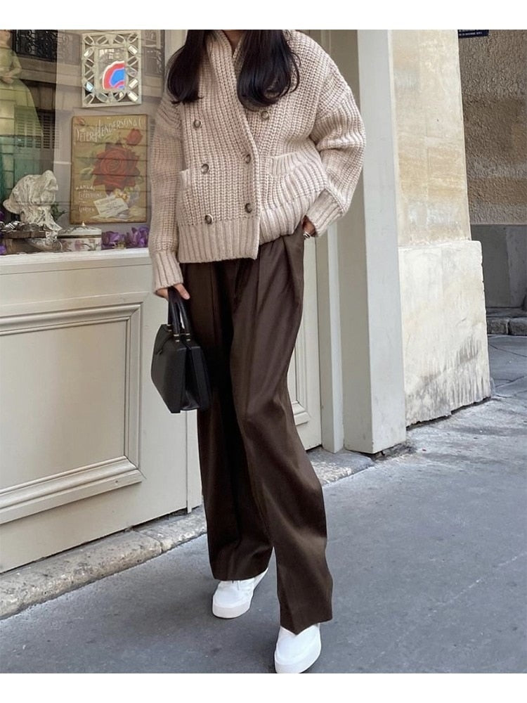 Double Breasted Knit Cardigan