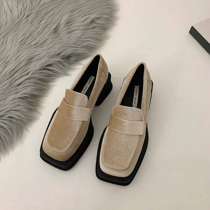 Black Velvet Loafers