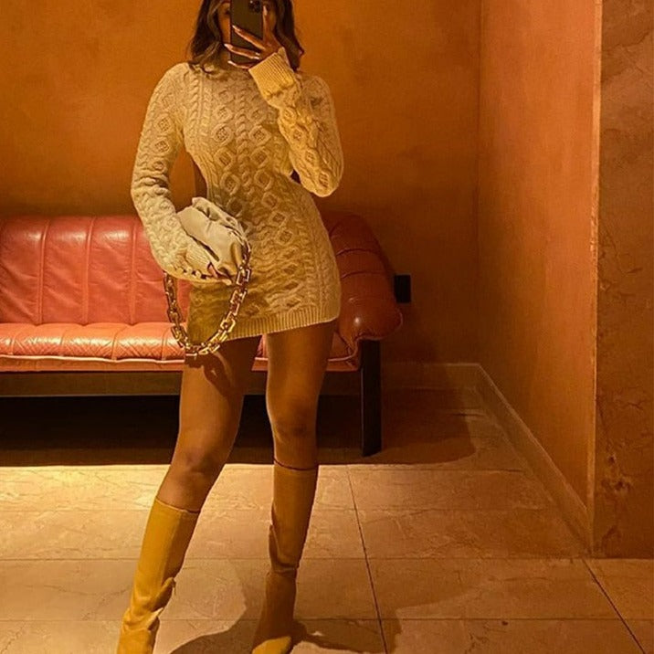 Knit Mini Sweater Dress