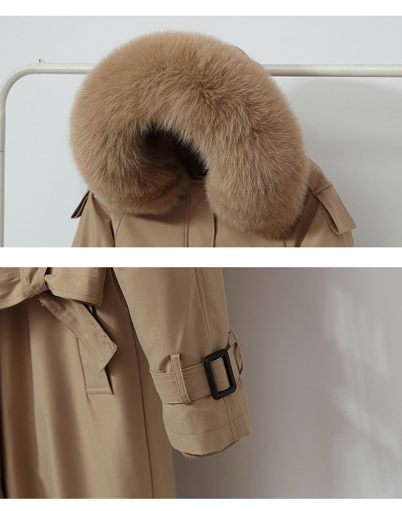 X-Long Thick Faux Fur Trench Style Winter Parka