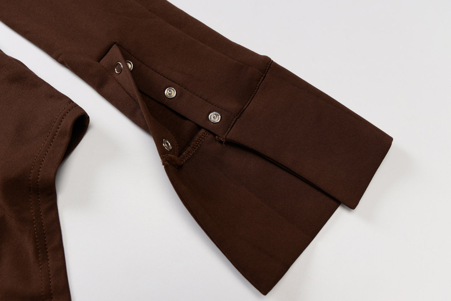 Long Sleeve Button Up Bodysuit with Turndown Collar