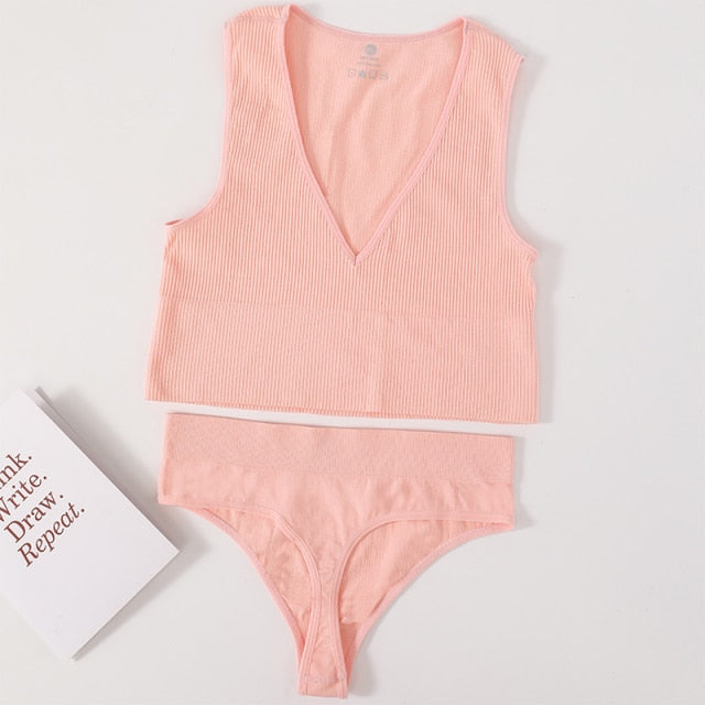 Seamless Bra and High Waisted Panty Set