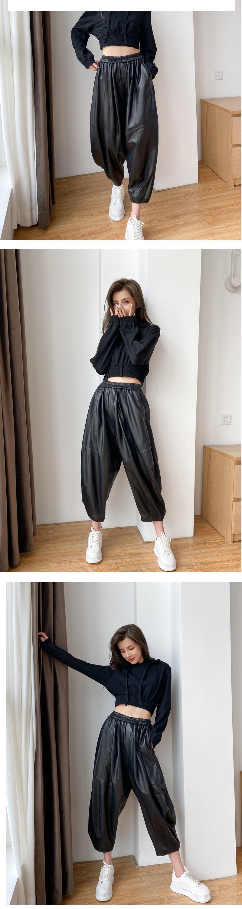 Genuine Leather Pants Harem Pants