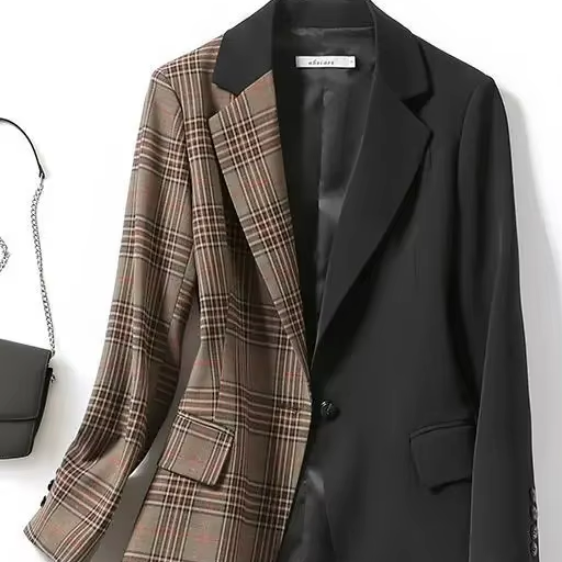 Mixed Plaid Blazer