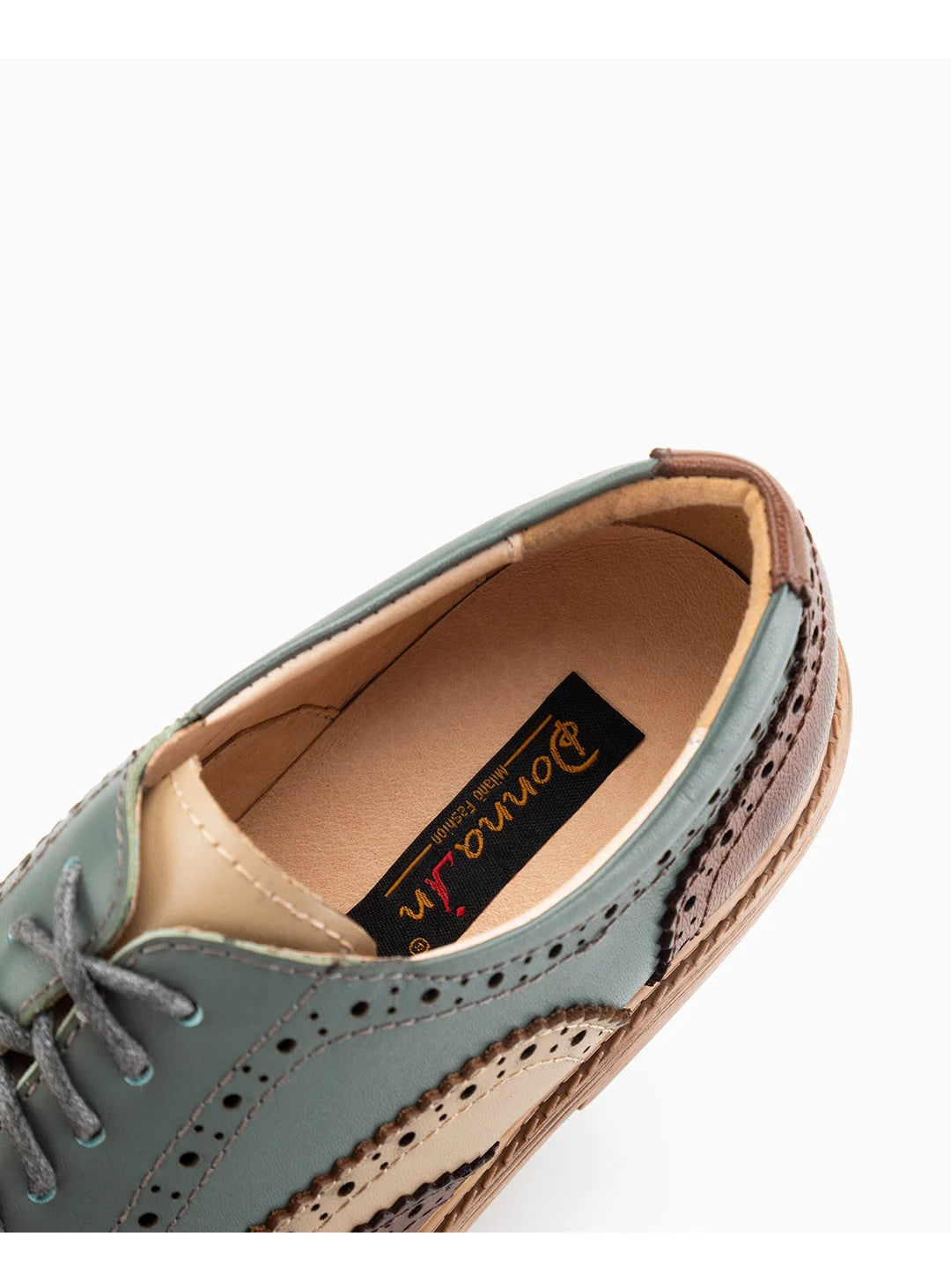 Genuine Leather Mixed Color Oxfords