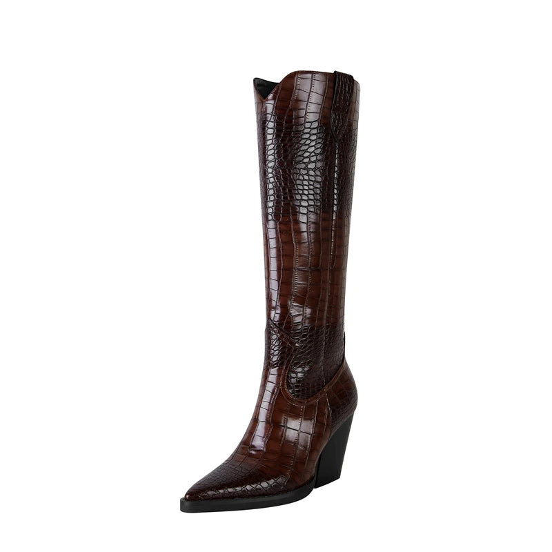 Western Style Knee High Boots