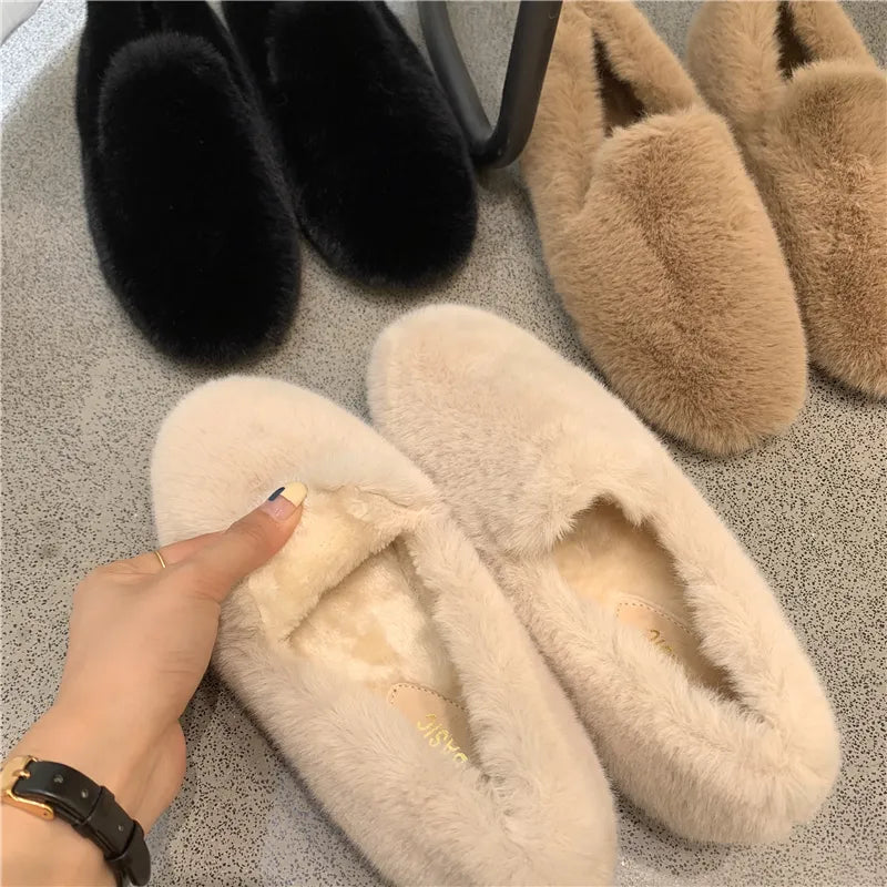 Soft Camel Fur Loafers
