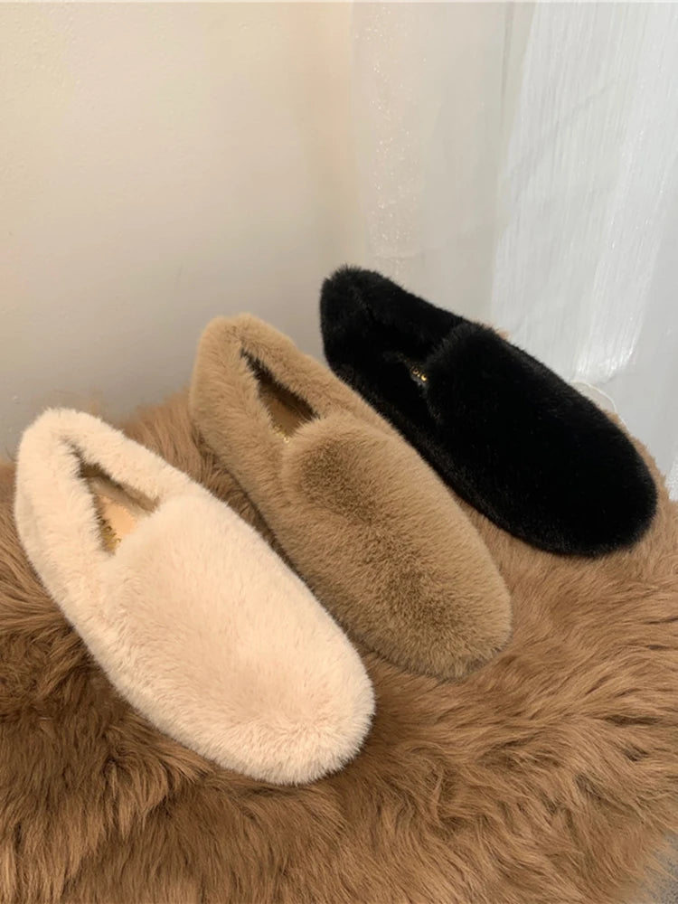 Soft Camel Fur Loafers