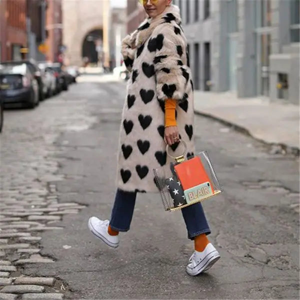 Faux Fur Heart Coat