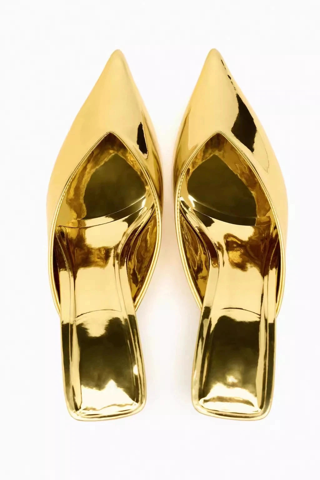 Gold Patent Leather Mules