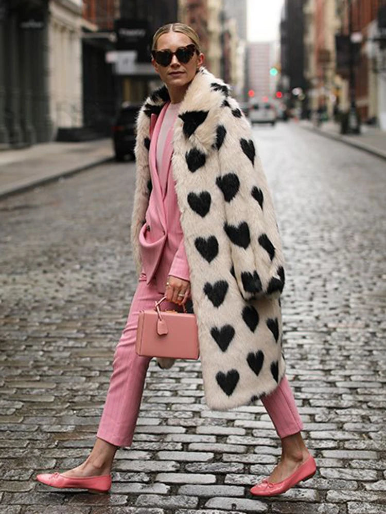 Faux Fur Heart Coat