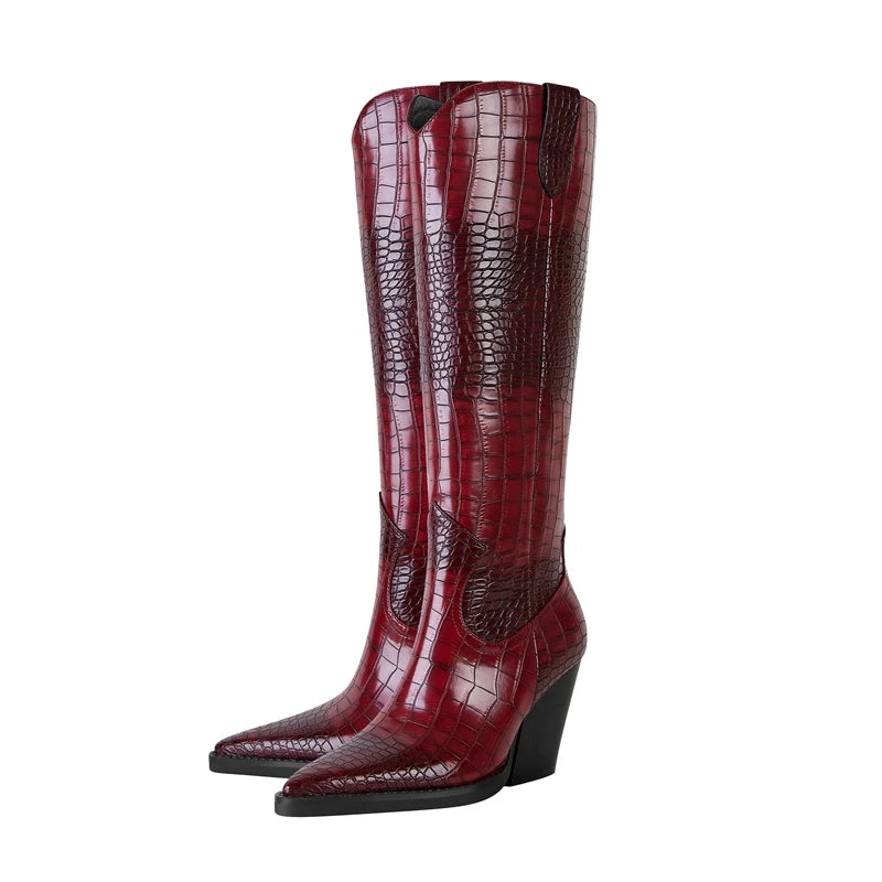 Western Style Knee High Boots