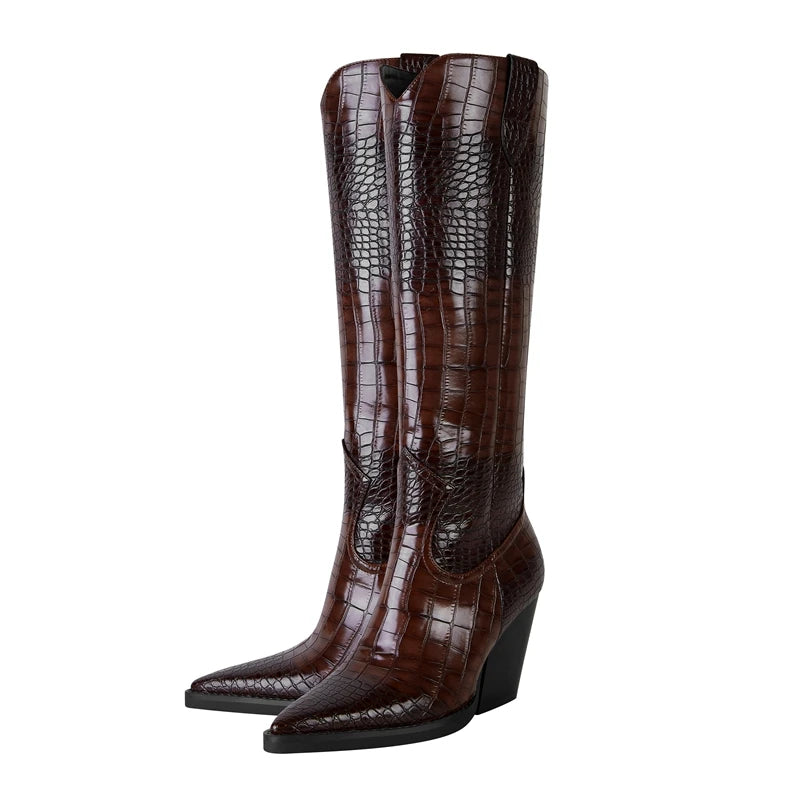 Western Style Knee High Boots