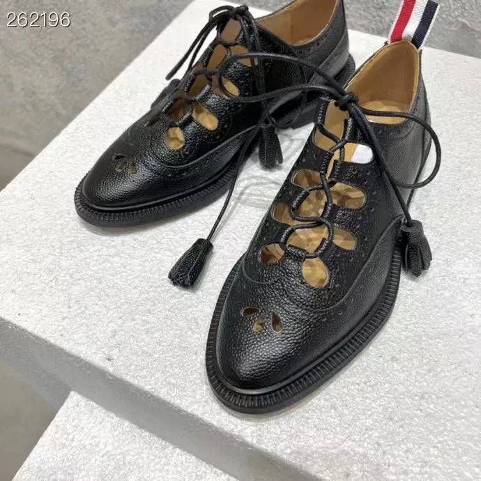 Leather Pointed Toe Oxfords