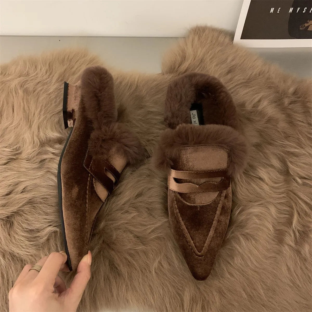 Brown Fur Slippers