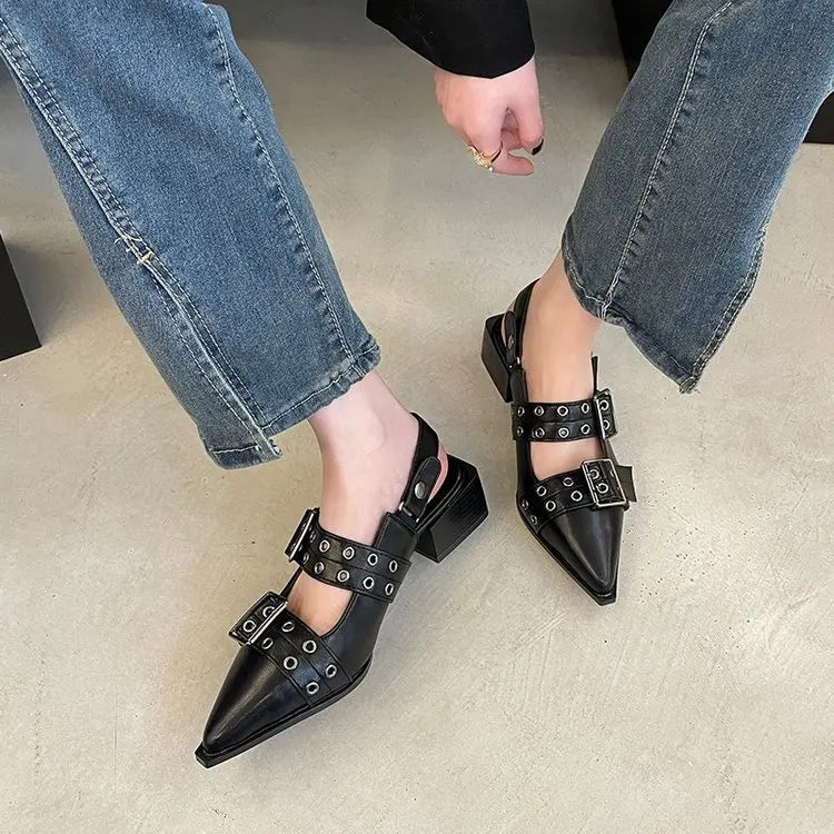 Studded Pointed Toe Sandals
