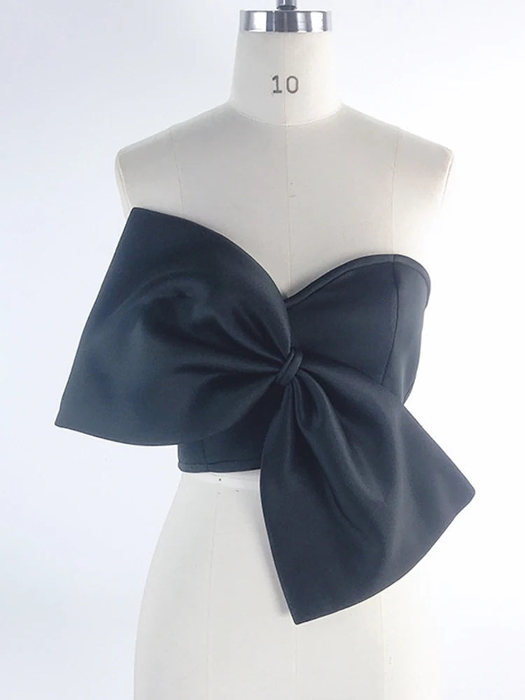 Strapless Bow Tie Bustier Top