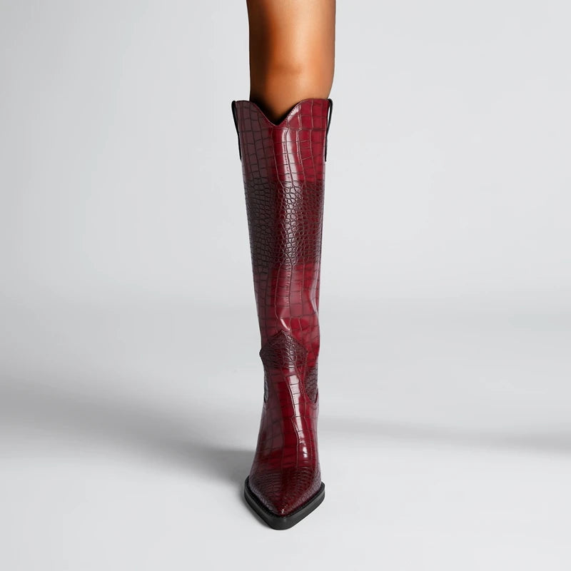 Western Style Knee High Boots