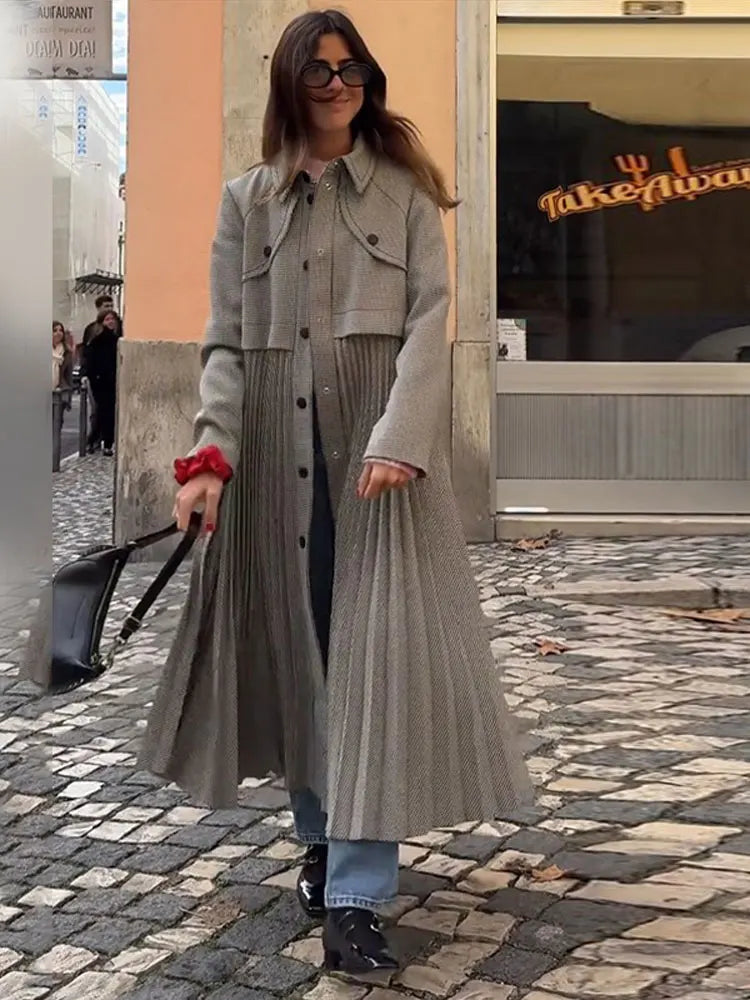 Pleated Trench Coat