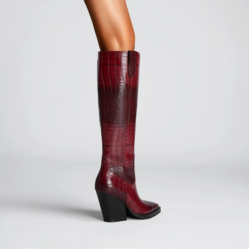 Western Style Knee High Boots