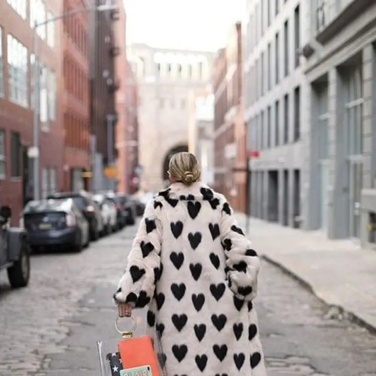 Faux Fur Heart Coat