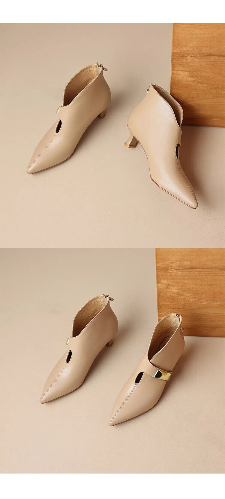 Pointed Toe Kitten Heeled booties