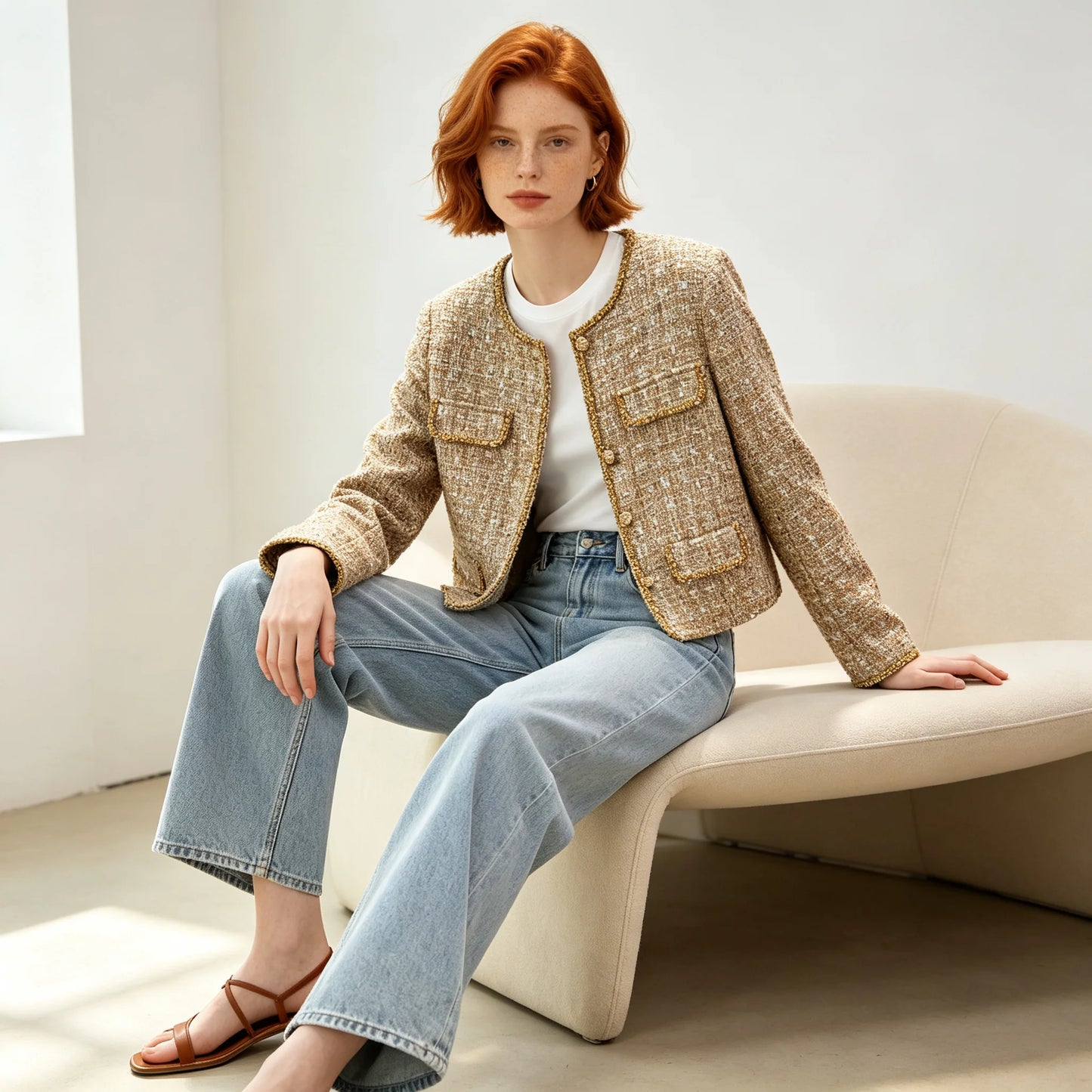 Gold Tweed Blazer