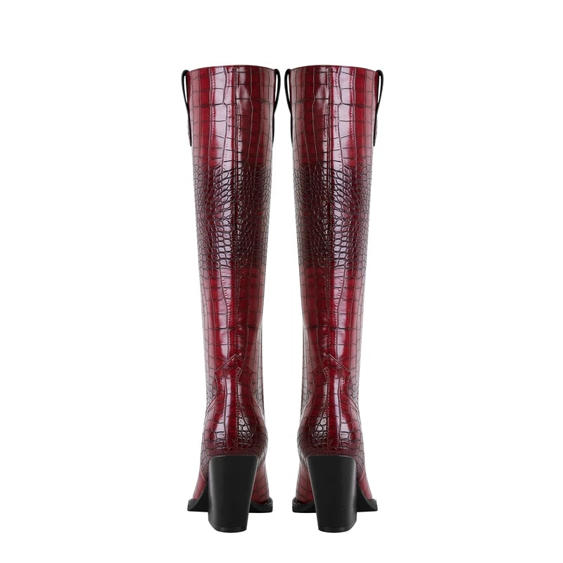 Western Style Knee High Boots