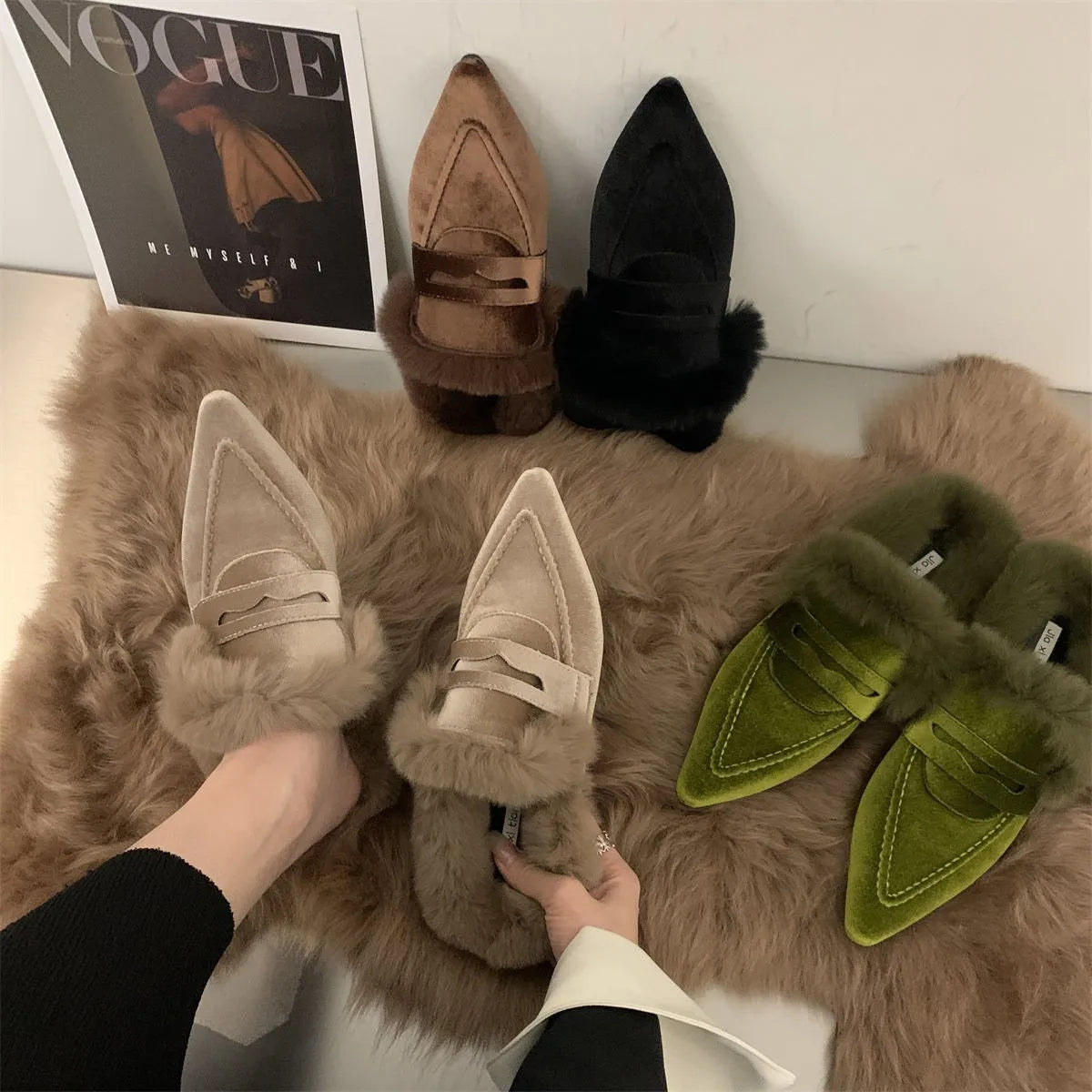 Brown Fur Slippers