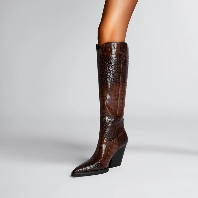 Western Style Knee High Boots