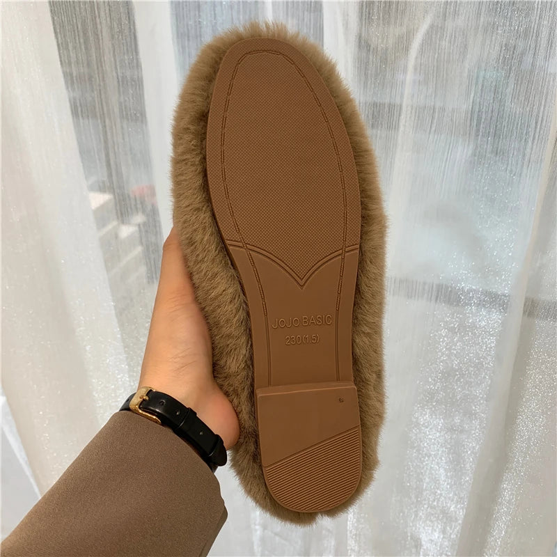 Soft Cream Fur Loafers