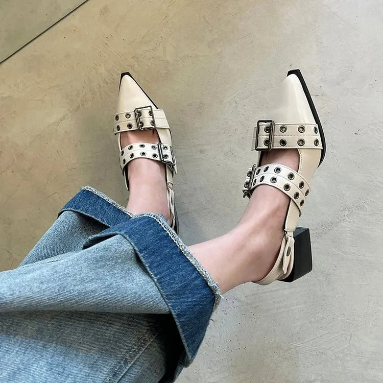Studded Pointed Toe Sandals