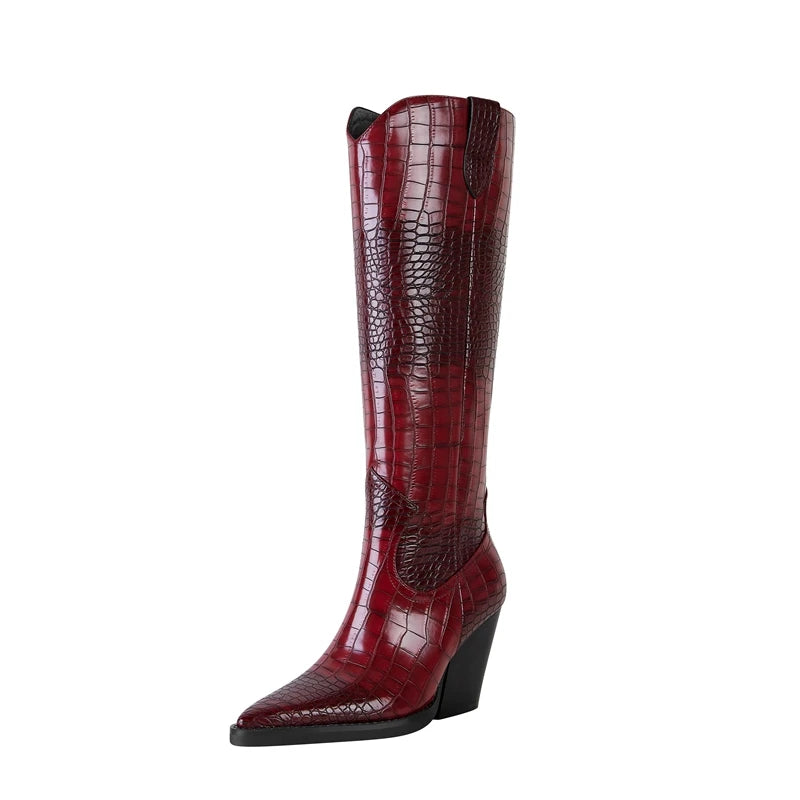 Western Style Knee High Boots