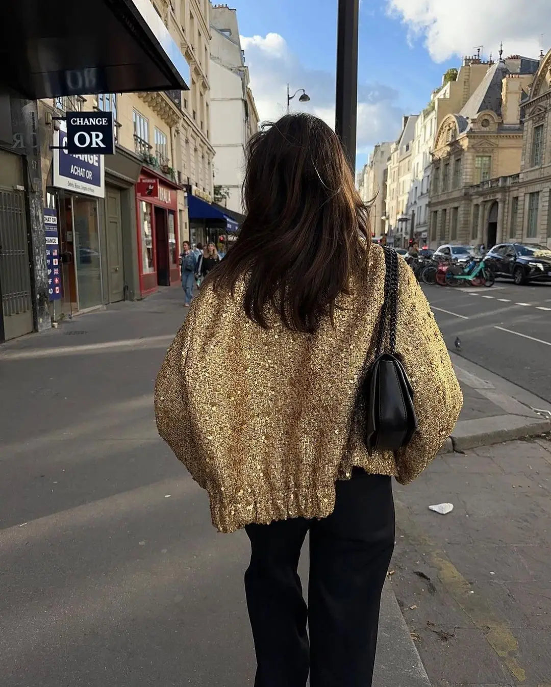 Gold Sequin Woven Jacket