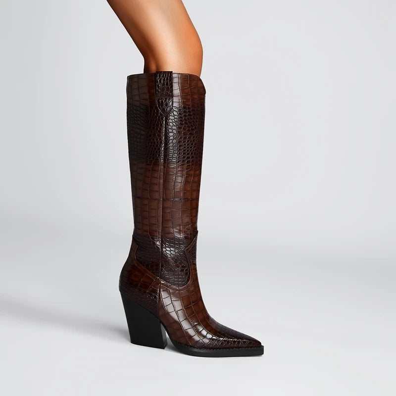 Western Style Knee High Boots