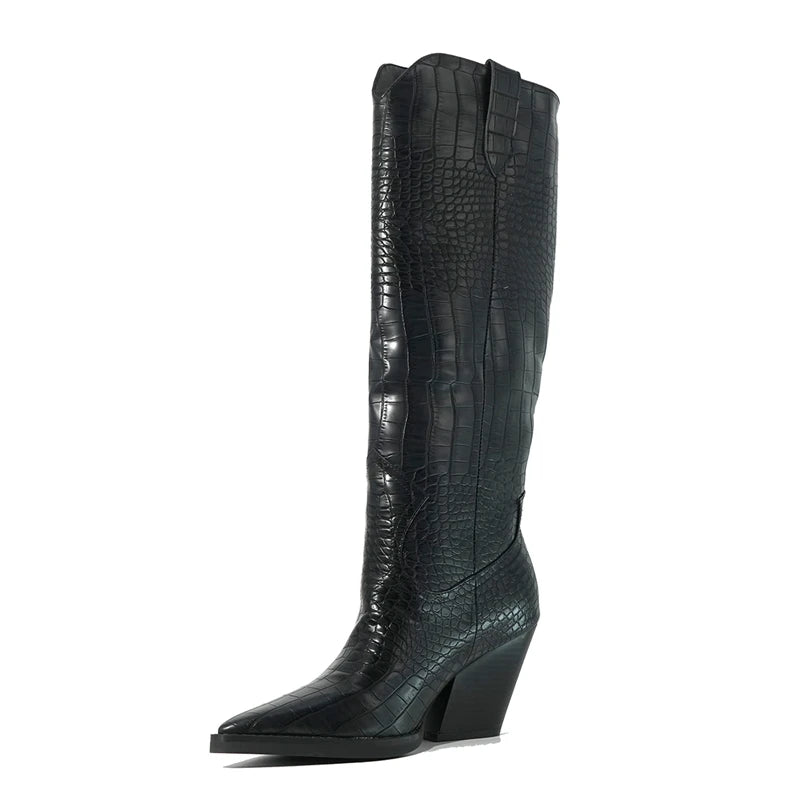 Western Style Knee High Boots