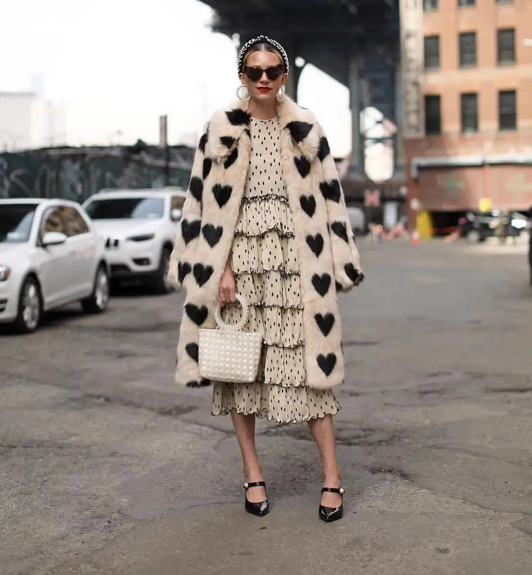 Faux Fur Heart Coat