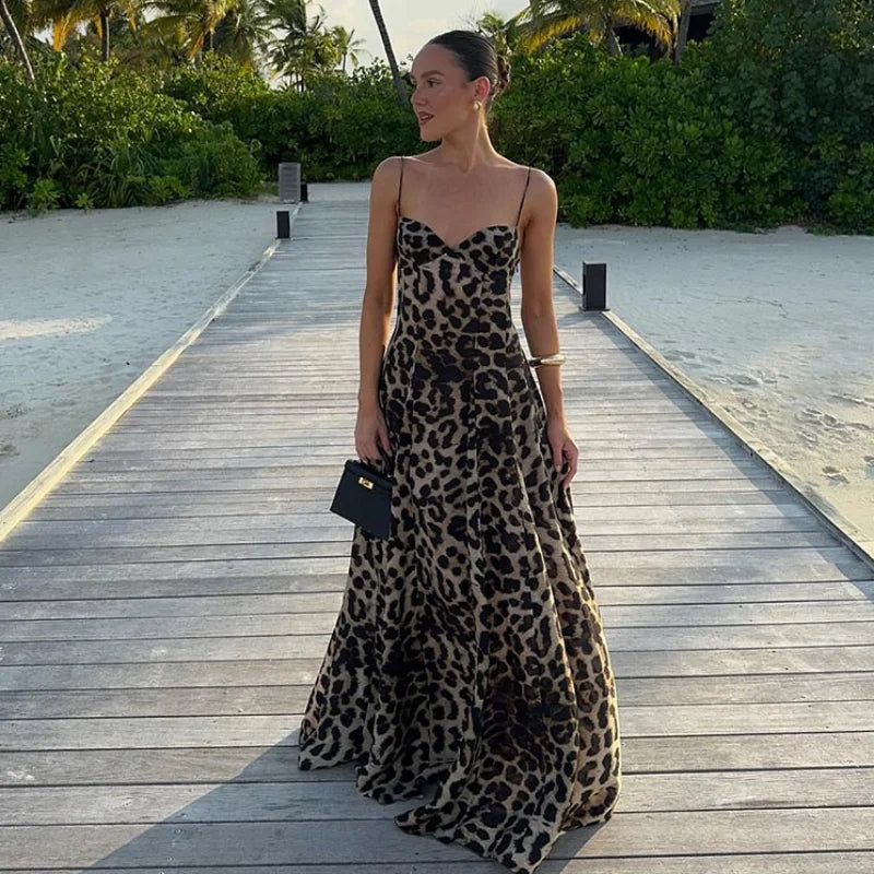 leopard maxi dress forever 21 Forever 21 Womens Strapless Animal Print Maxi Dress Smocked Bodice Rayon  Size M