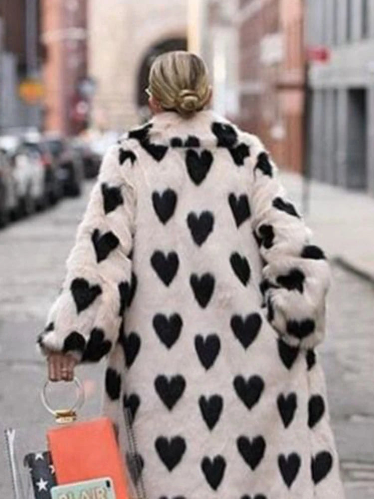 Faux Fur Heart Coat