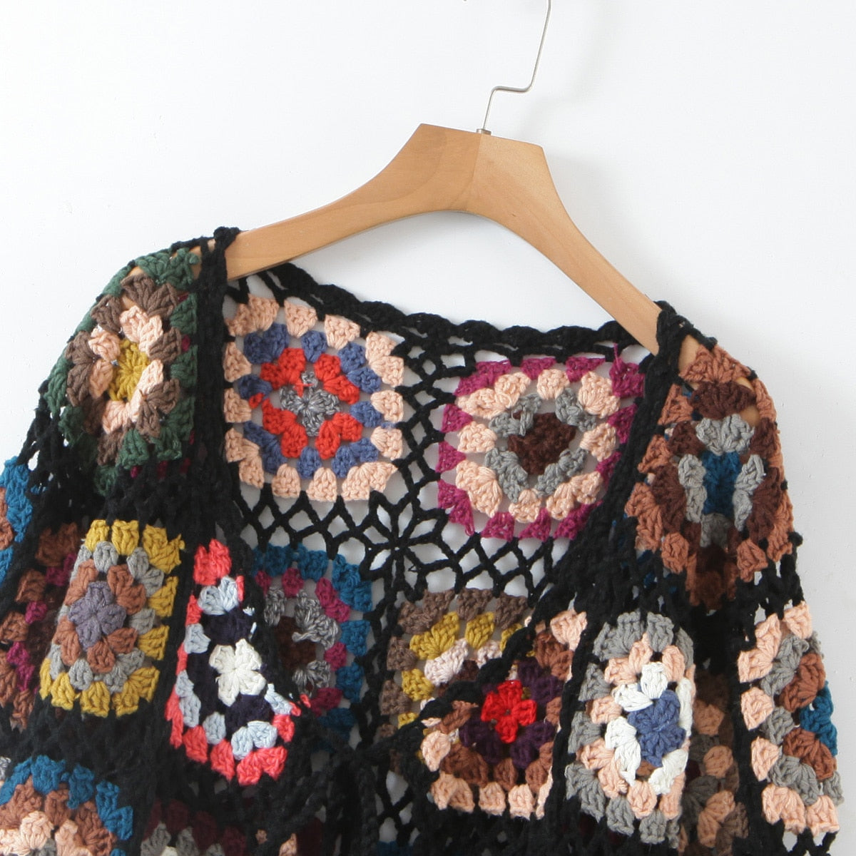 Long Boho Chic Crochet Cardigan