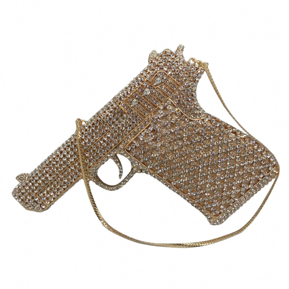 Pistol Whipped Rhinestone Clutch