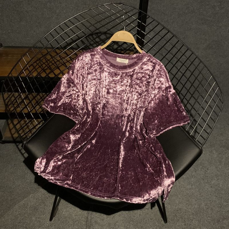 Oversized Shimmering Velvet T Shirt