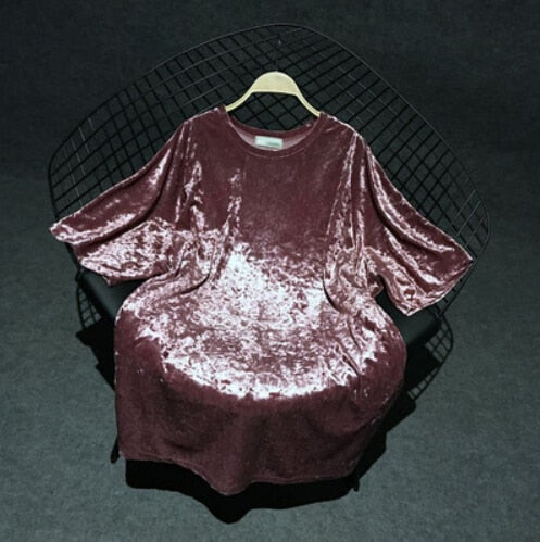 Sparkling Velvet T-Shirt Dress with Pockets