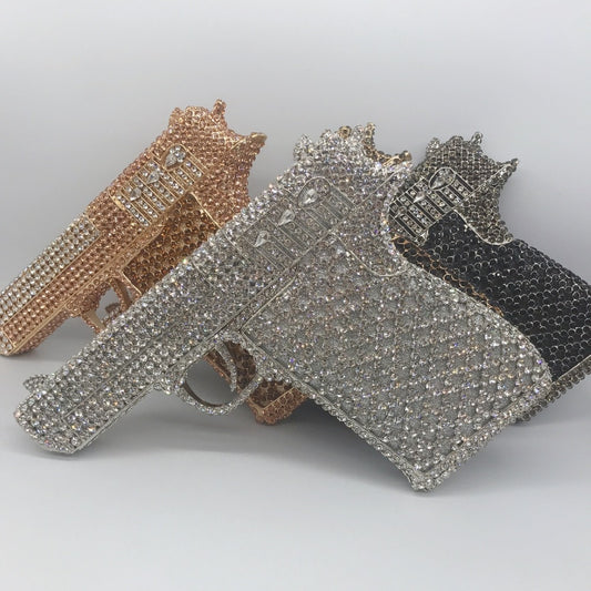 Pistol Whipped Rhinestone Clutch