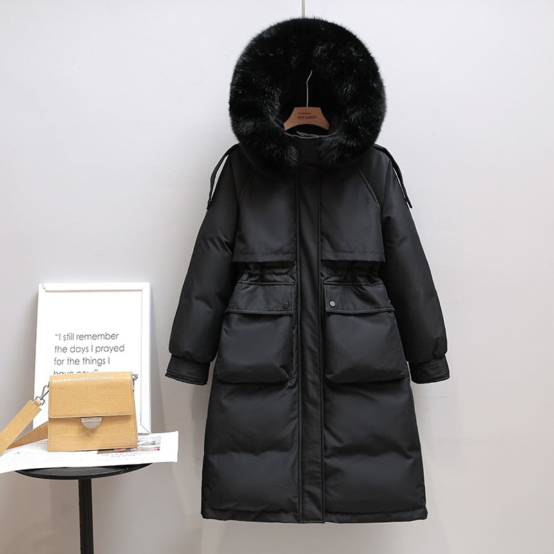 White Duck Down Hooded Winter Coat