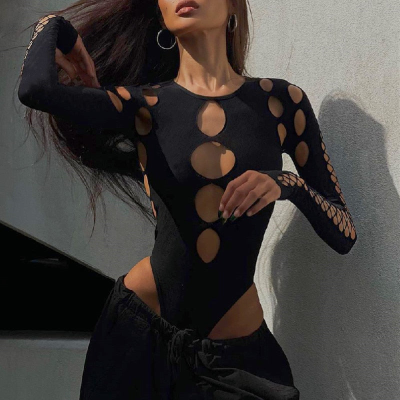 Long Sleeved Cut Out Bodysuit